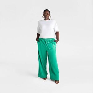 Wide Leg Women’s Pants in Emerald Green